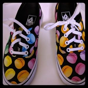 Macaron Print Vans Shoes Size 6